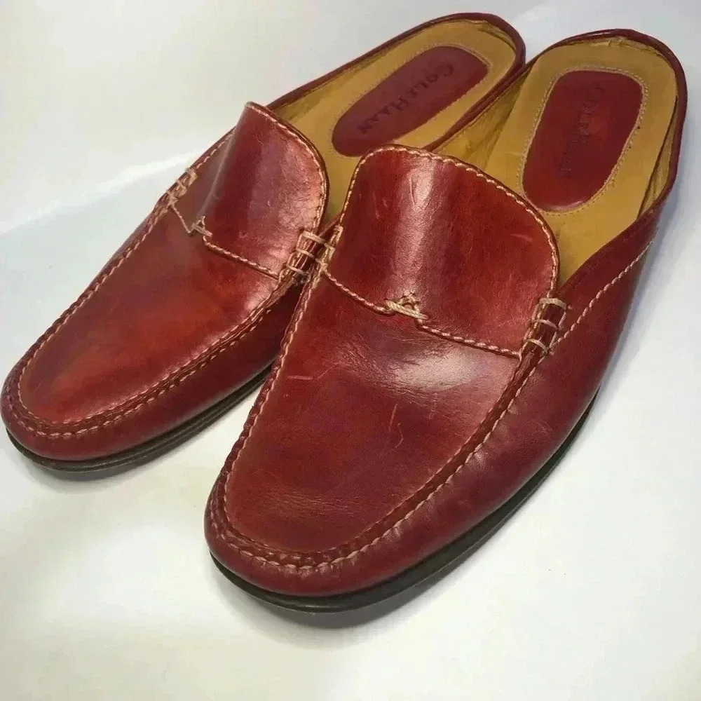 Cole Haan Women Shoe Red Mule Slide Flat Pre Owned 7.5 (see photos). - Picture 2 of 14